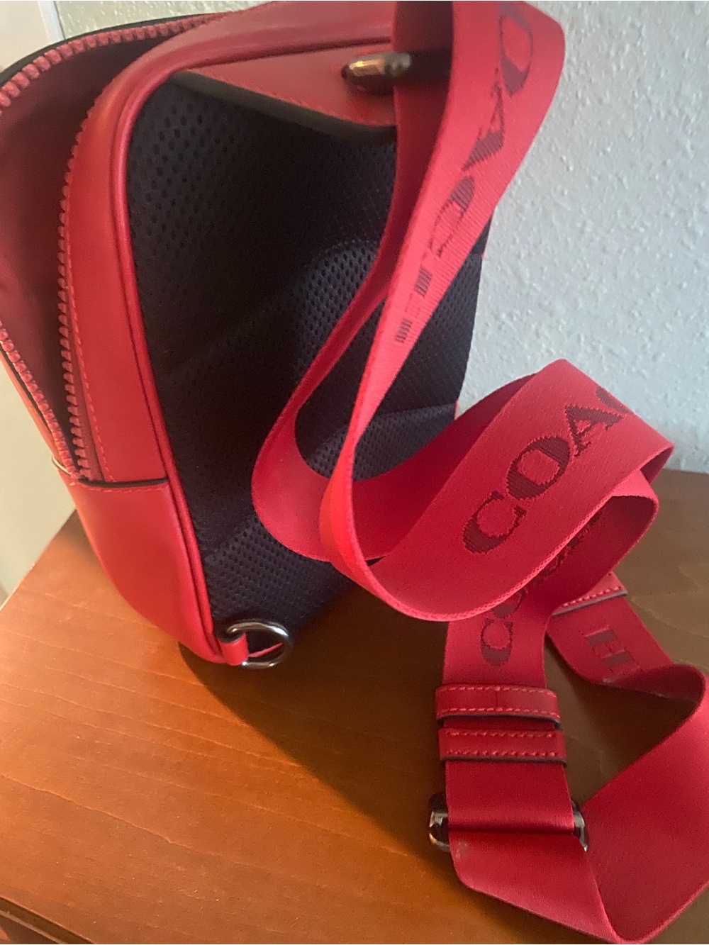 Coach Racer Sling Pack In Bold Red - Picture 7 of 8